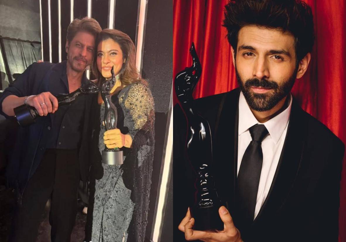 Kajol, Shah Rukh Khan, dan Kartik Aaryan di Filmfare Awards 2025