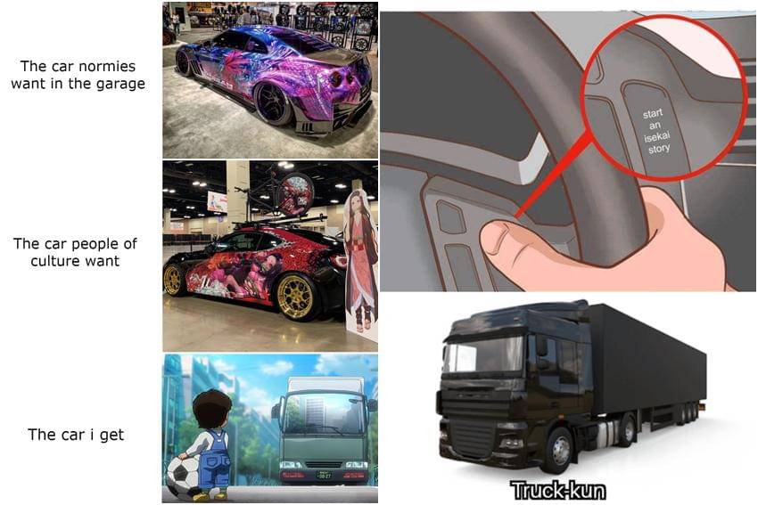 kolase meme anime tentang transportasi