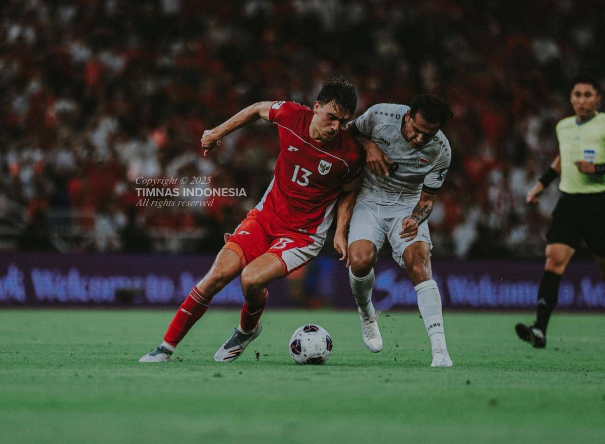 Timnas Indonesia lawan Irak di babak keempat Kualifikasi Piala Dunia 2026. (Dok. PSSI)