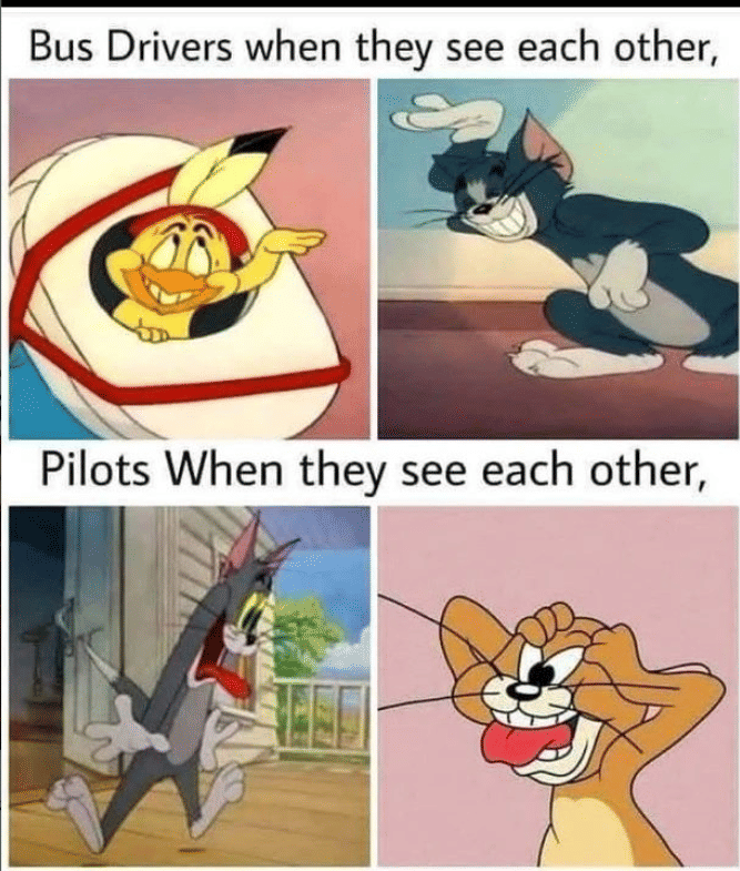 meme kartun tentang naik bus