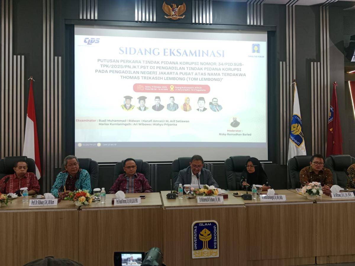Sidang eksaminasi putusan perkara Tom Lembong. (Dok. UII)