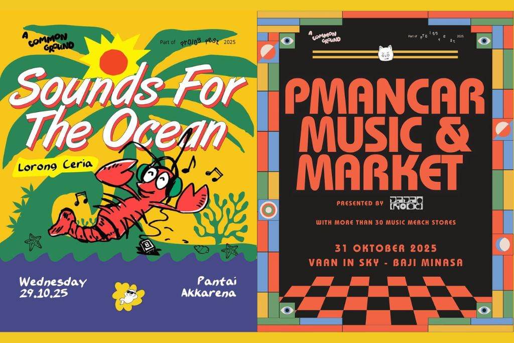 Poster dua rangkaian acara Prolog Fest 2025, Sounds for the Ocean (29 Oktober) dan Pmancar Music & Market (31 Oktober 2025). (Dok. Prolog Fest)