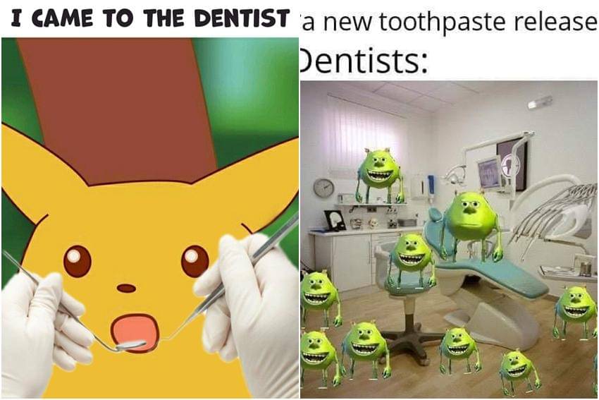 kolase meme kartun tentang dokter gigi