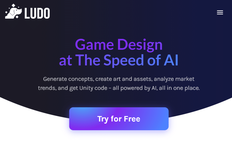 tampilan website Ludo.ai