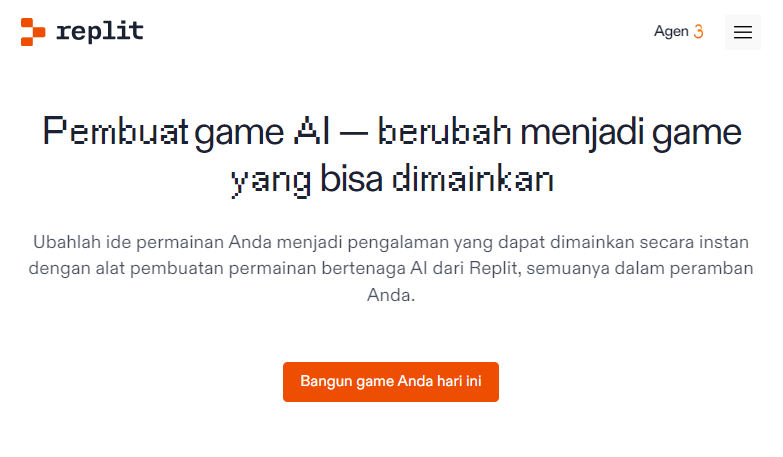 tampilan website Replit AI
