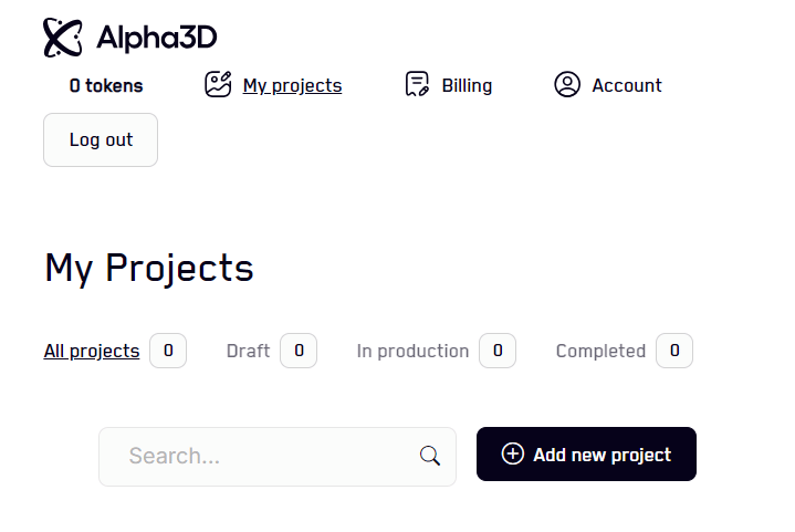 tampilan website Alpha3D
