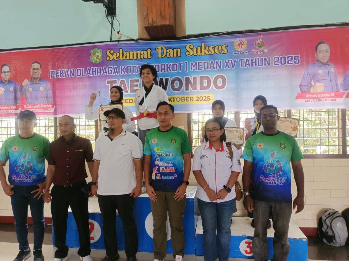 Medan Denai memastikan juara umum Taekwondo Porkot Medan XV (dok.media Porkot)