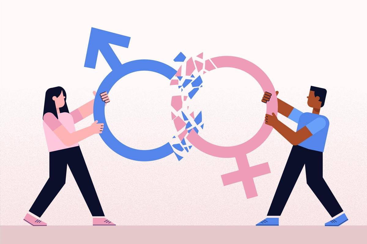 Ilustrasi konsep mendobrak norma gender.