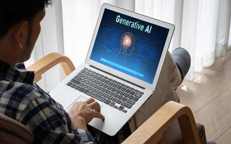ilustrasi seseorang yang bekerja sebagai AI Generative Design Specialist