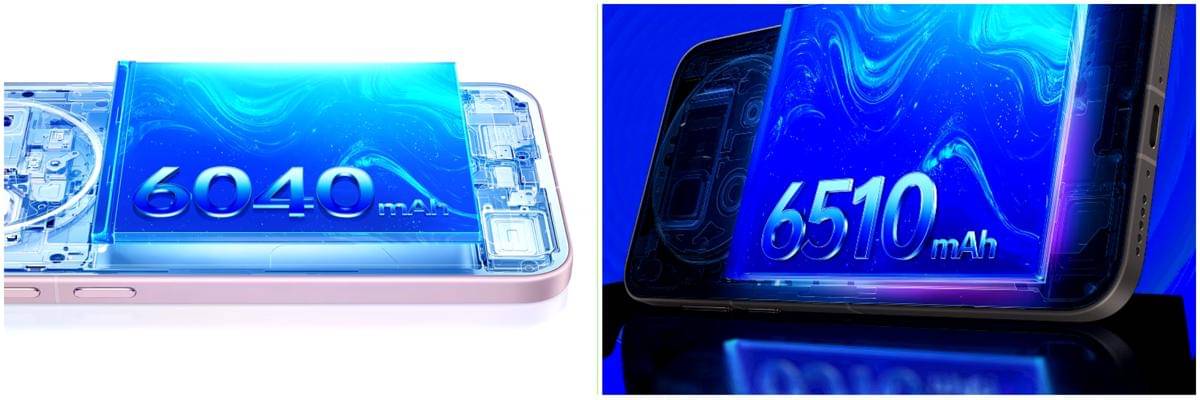 ilustrasi kapasitas baterai vivo X300 (kiri) dan vivo X300 Pro (kanan)