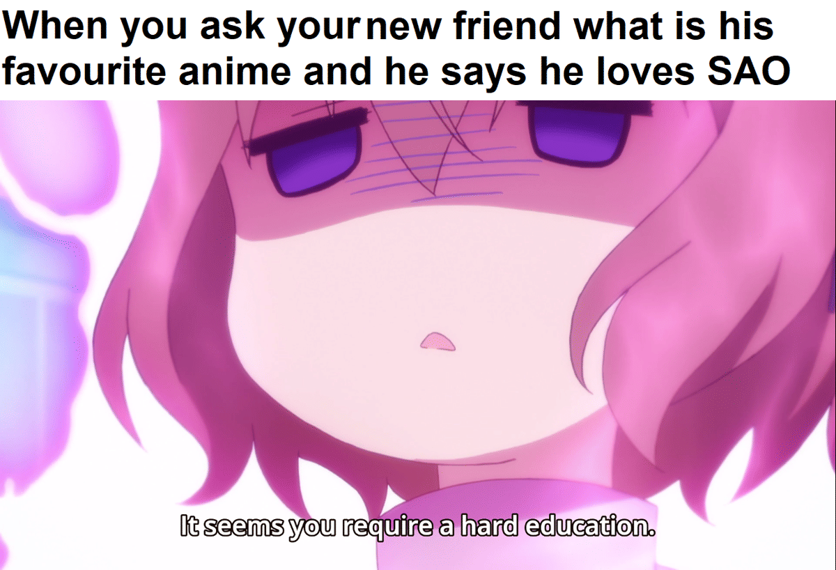 meme anime tentang teman baru