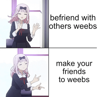 meme anime tentang teman baru