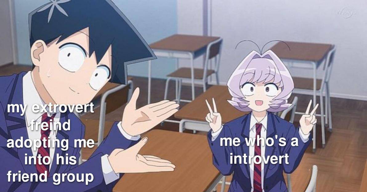 meme anime tentang teman baru