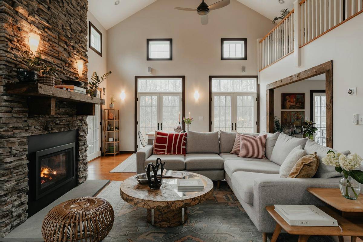 ilustrasi interior modern farmhouse