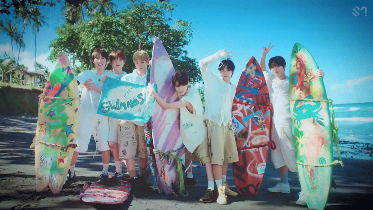 Cuplikan MV "Surf" milik NCT WISH yang syuting di Bali