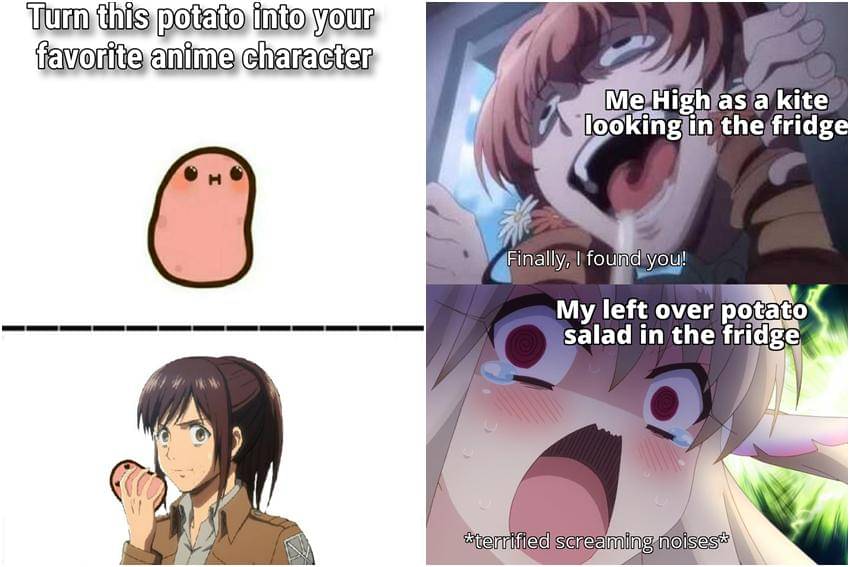 kolase meme anime tentang kentang