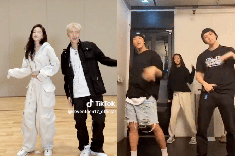 Son Naeun bersama Hoshi dan Vernon SEVENTEEN (tiktok.com/@seventeen17_official)
