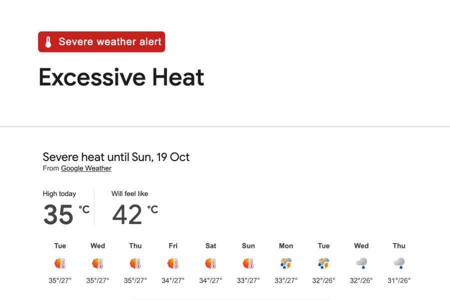 peringatan Excessive Heat dari Google (dok. Google)