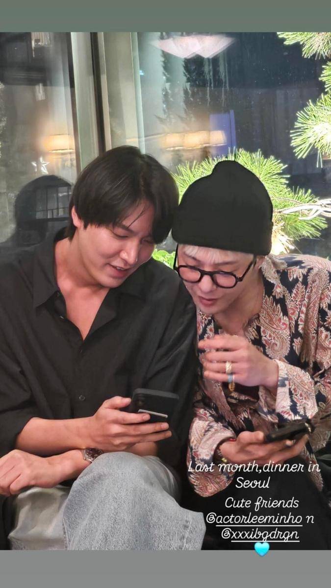 Lee Min Ho dan G-Dragon (instagram.com/evachowofficial)