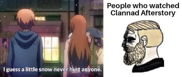 meme anime tentang salju