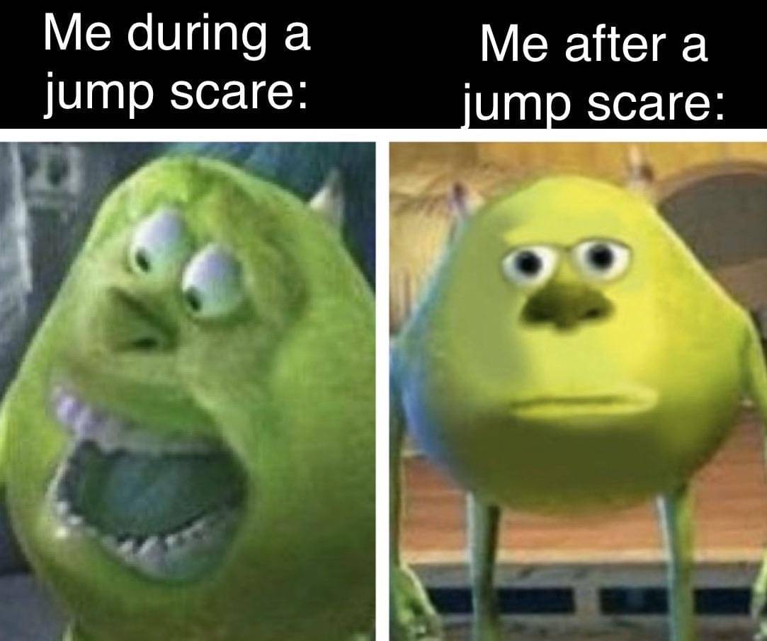 meme kartun tentang jump scare