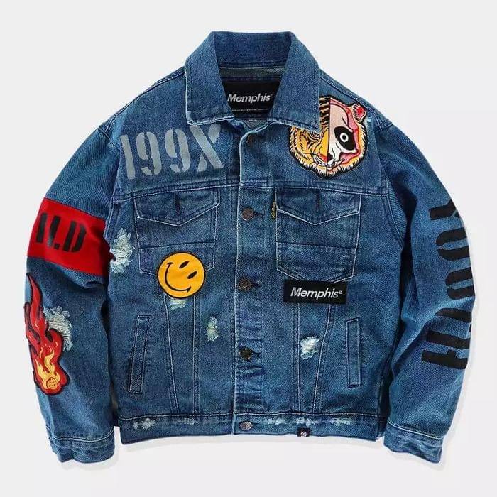 Ripped Denim Jacket Owatatsumi Memphis Origins