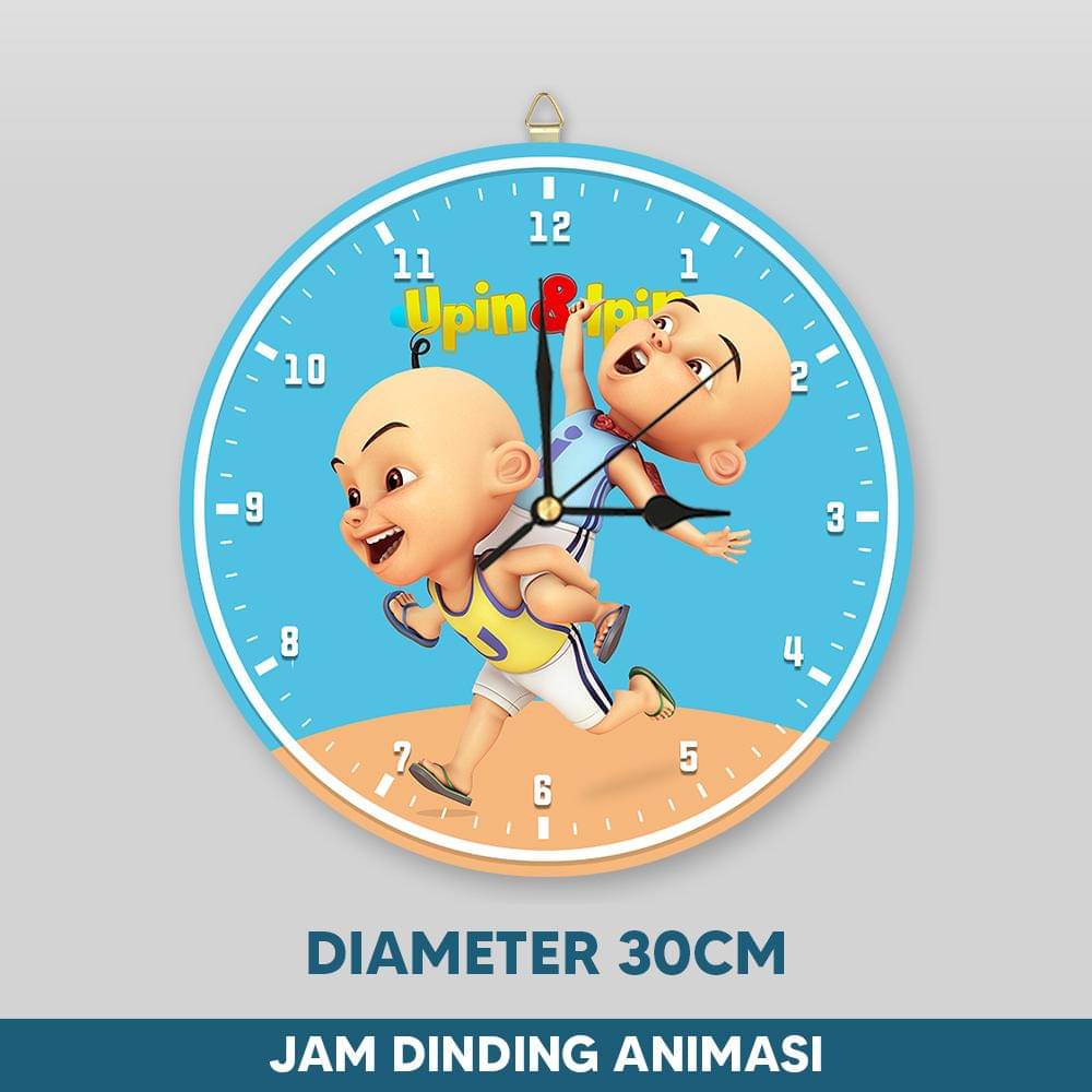 Jam dinding karakter Upin dan Ipin