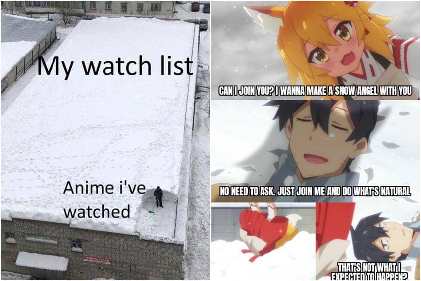kolase meme anime tentang salju