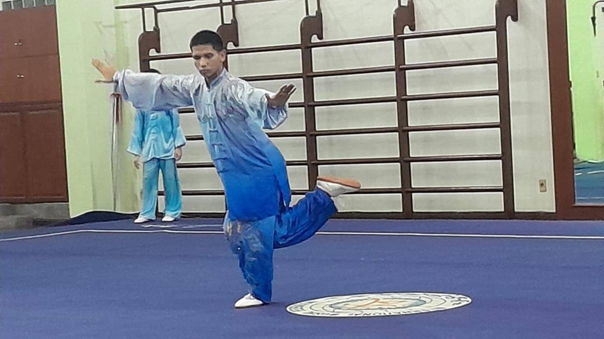 Atlet wushu beraksi di Porkot Medan XV (dok.media porkot Medan)