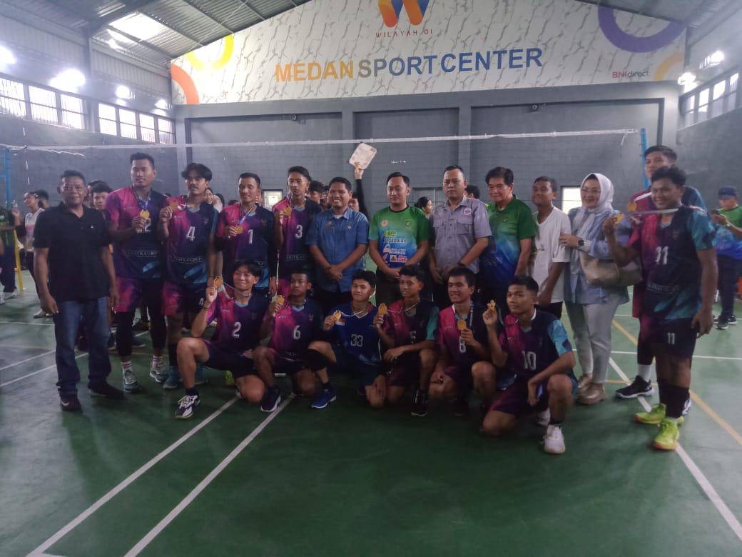 Tim voli putra Medan Marelan juarai Porkot XV Medan 2025 (dok.media Porkot Medan)