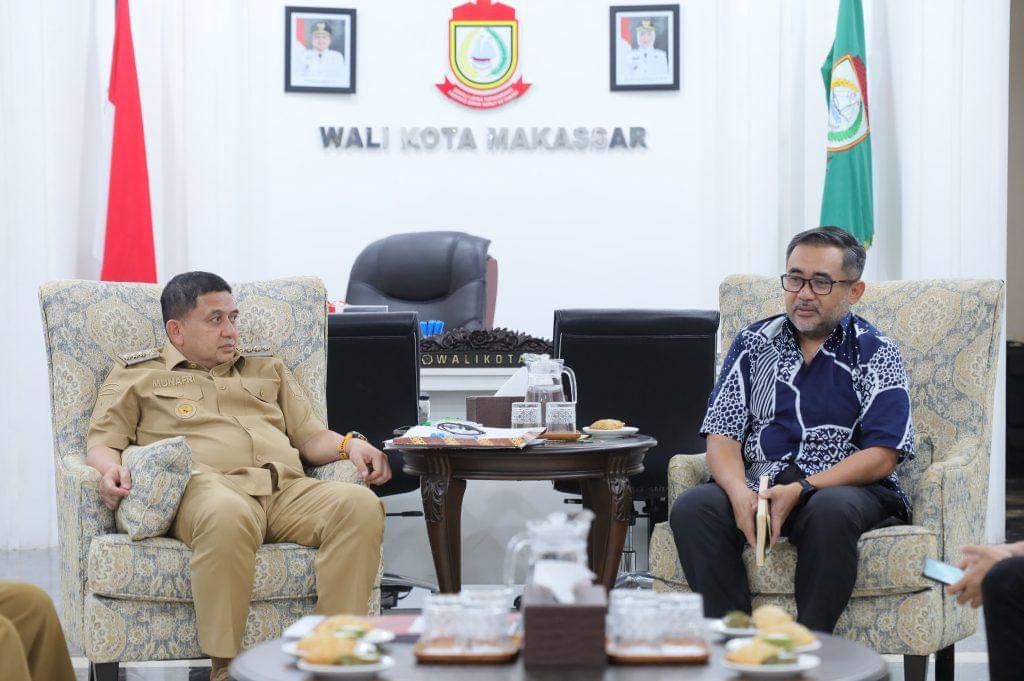 Wali Kota Makassar, Munafri Arifuddin, menerima langsung audiensi dari jajaran Densus 88 Anti Teror di Balai Kota Makassar, Selasa (14/10/2025). (Dok. Istimewa)