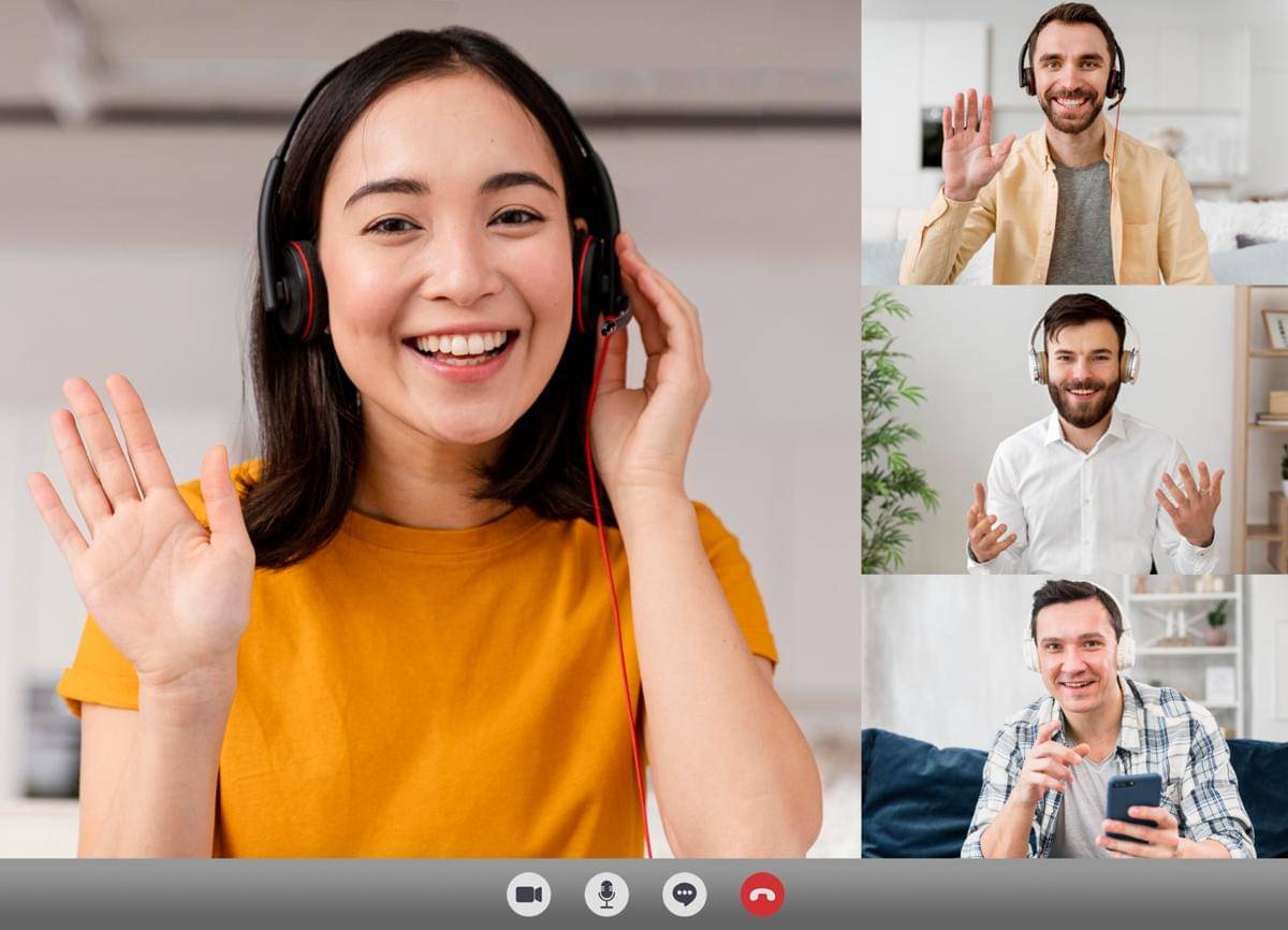 ilustrasi meeting kerja secara digital