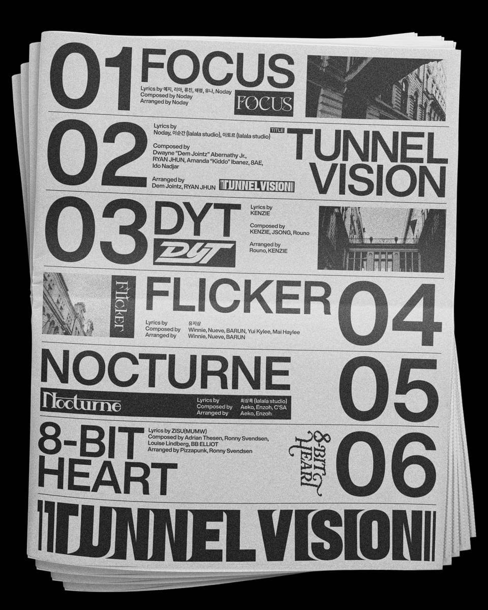 tracklist mini album Tunnel Vision milik ITZY