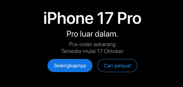 informasi tanggal unit iPhone 17 Pro tersedia