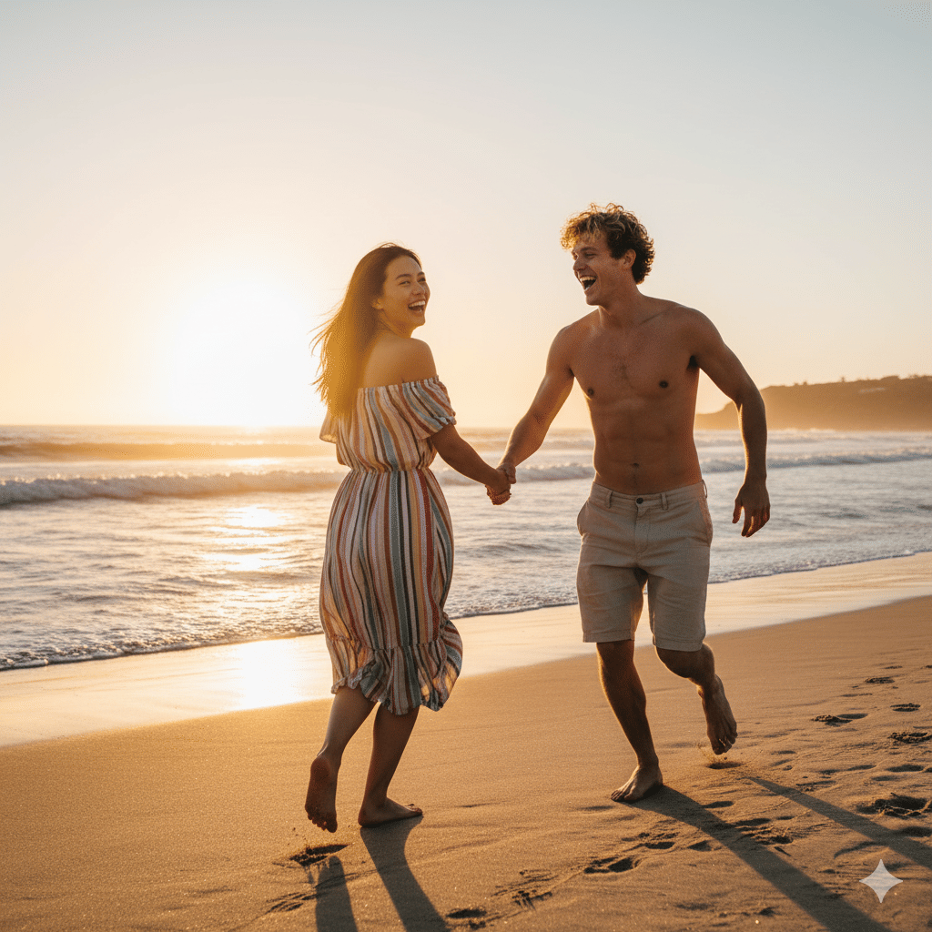 Prompt Gemini AI Pasangan Kencan Romantis di Pantai