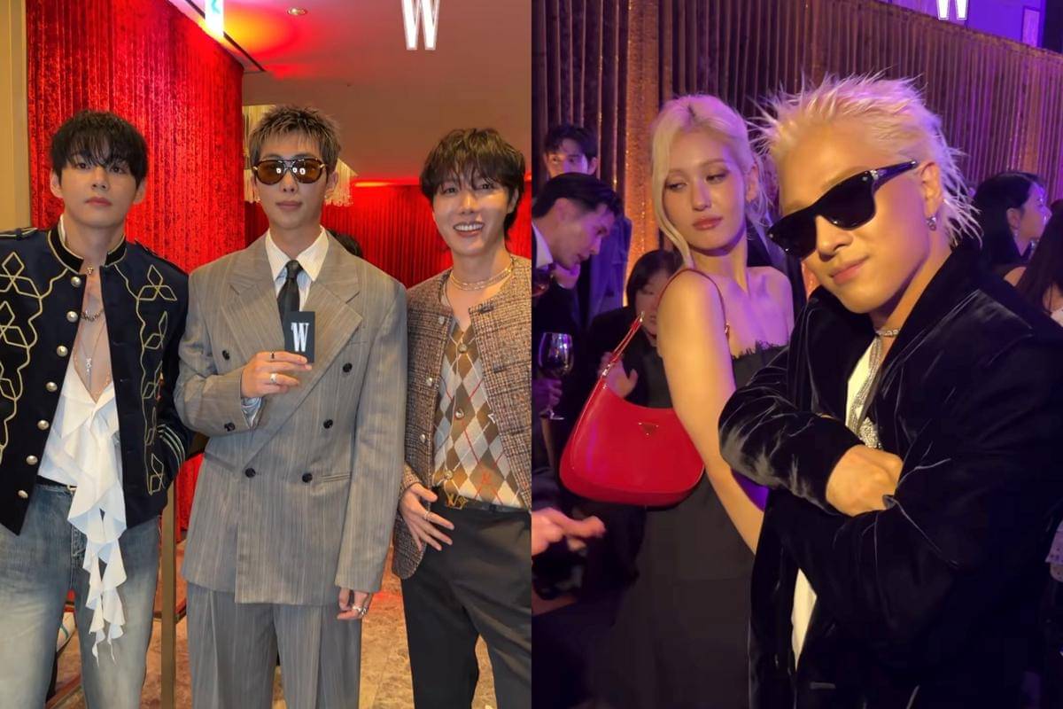 Momen V, RM, J-HOPE, JEON SOMI, dan Taeyang di W Korea mencuri perhatian netizen. Terlebih lagi, mereka tampak enjoy berinteraksi dengan tamu artis lainnya