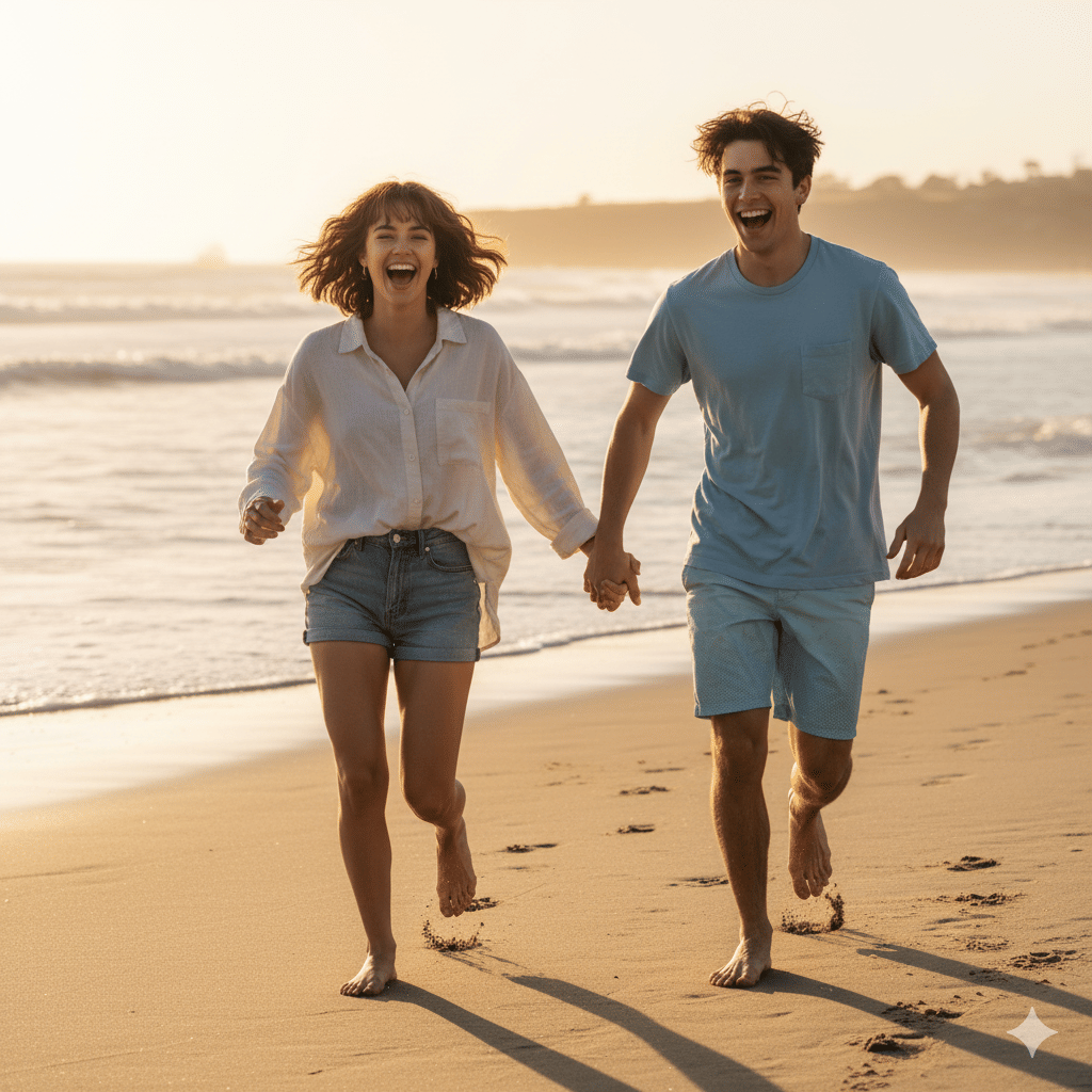 Prompt Gemini AI Pasangan Kencan Romantis di Pantai