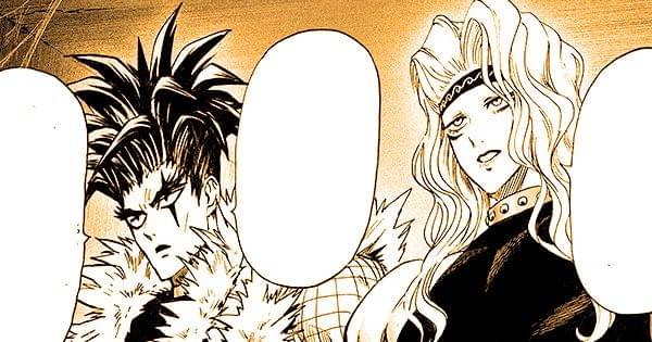 Gale Wind dan Hellfire Flame saat di markas Asosiasi Monster - One Punch Man
