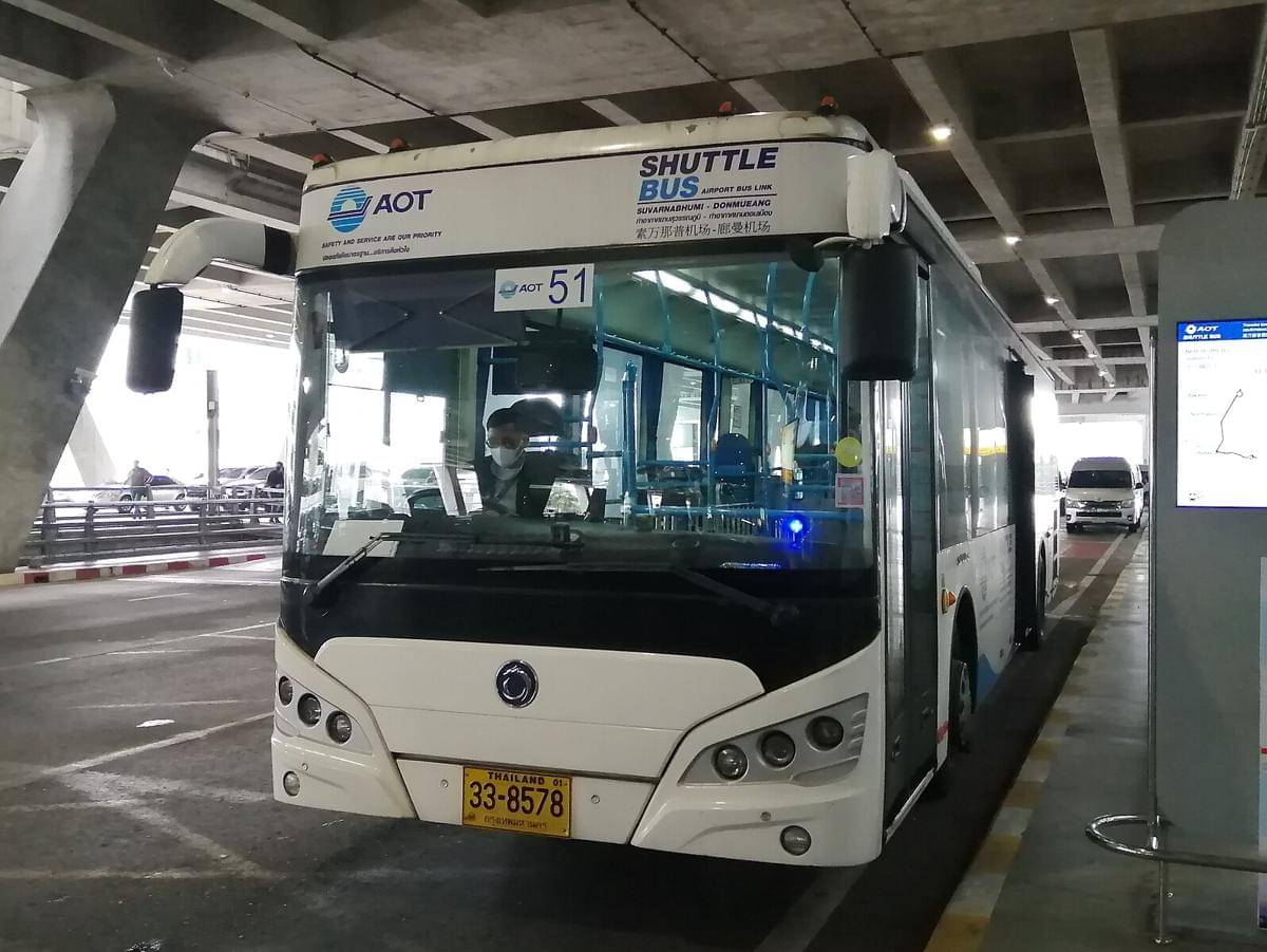 potret bus di Don Mueang Airport