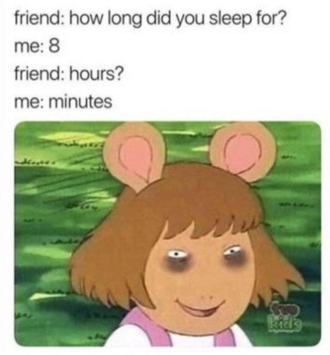 meme kartun tentang kurang tidur