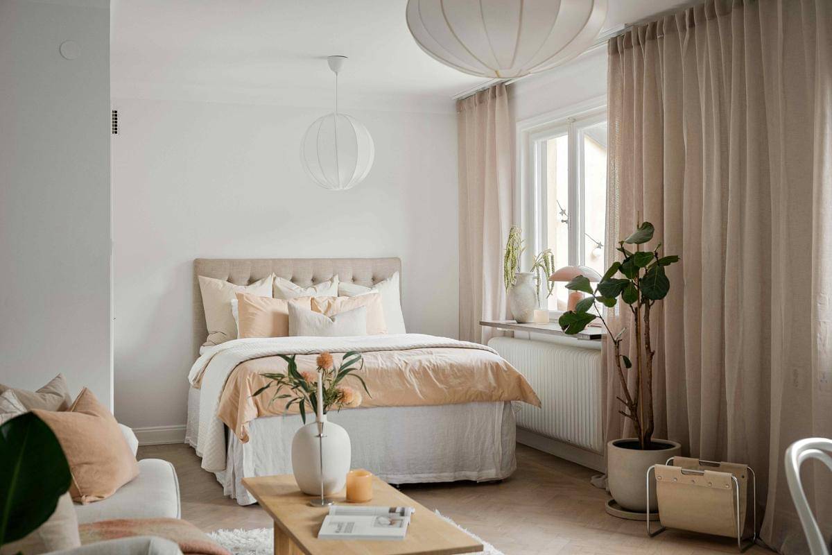inspirasi kamar tidur dengan warna senada