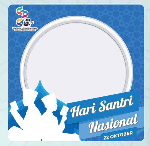 Ilustrasi twibbon Hari Santri 2025. (twibbonize.com/reviewsteknologiku.tech)