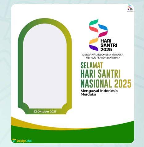 Ilustrasi twibbon Hari Santri 2025. (twibbonize.com/Furqon Maulana Riyanto)