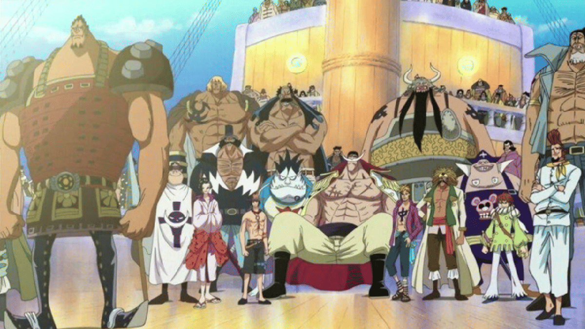 Edward Newgate dikelilingi kru yang ia anggap anak.