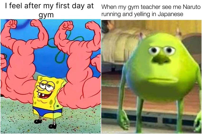 kolase meme kartun tentang gym