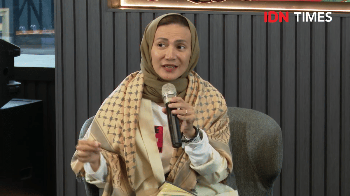 potret Wamda Hamidah di Ngobrol Seru Spesial : Gaza: Peace, Justice and A Future
