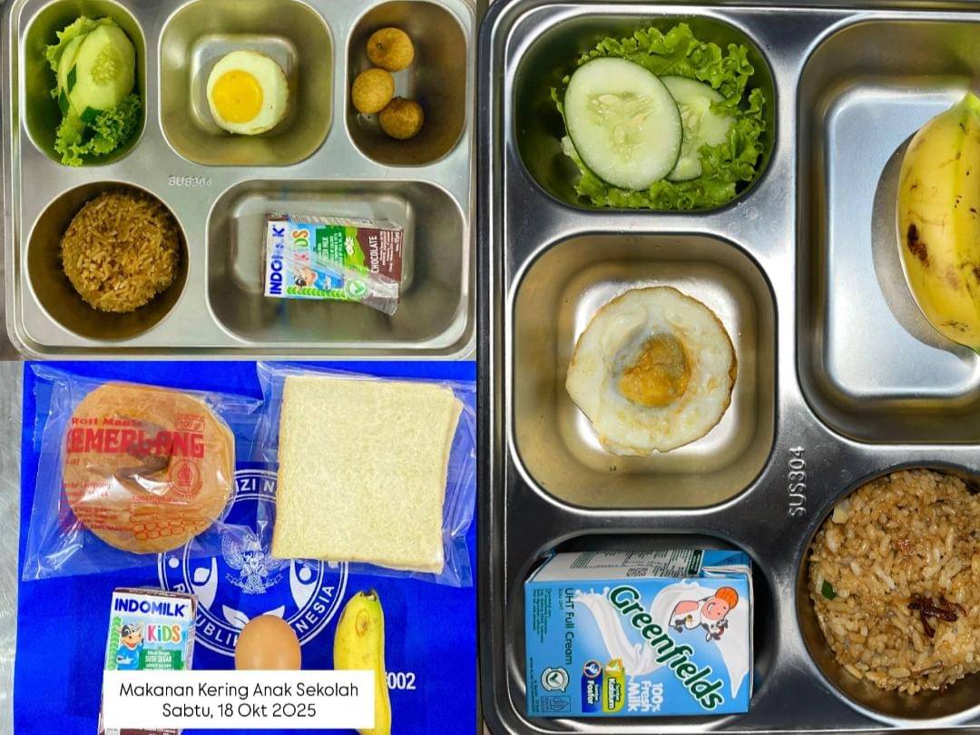 Ultah Prabowo, Menu MBG di Lampung Kompak Nasi Goreng dan Telur Ceplok