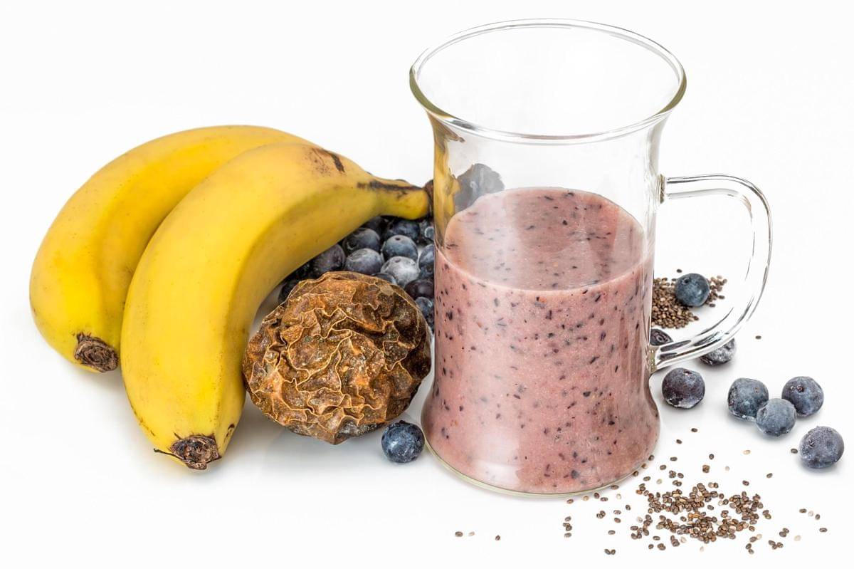 Potret smoothie blueberry pisang tanpa susu