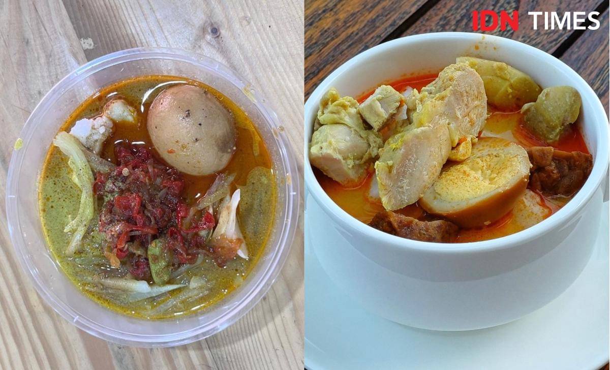 Potret lontong sayur dan ketupat sayur 