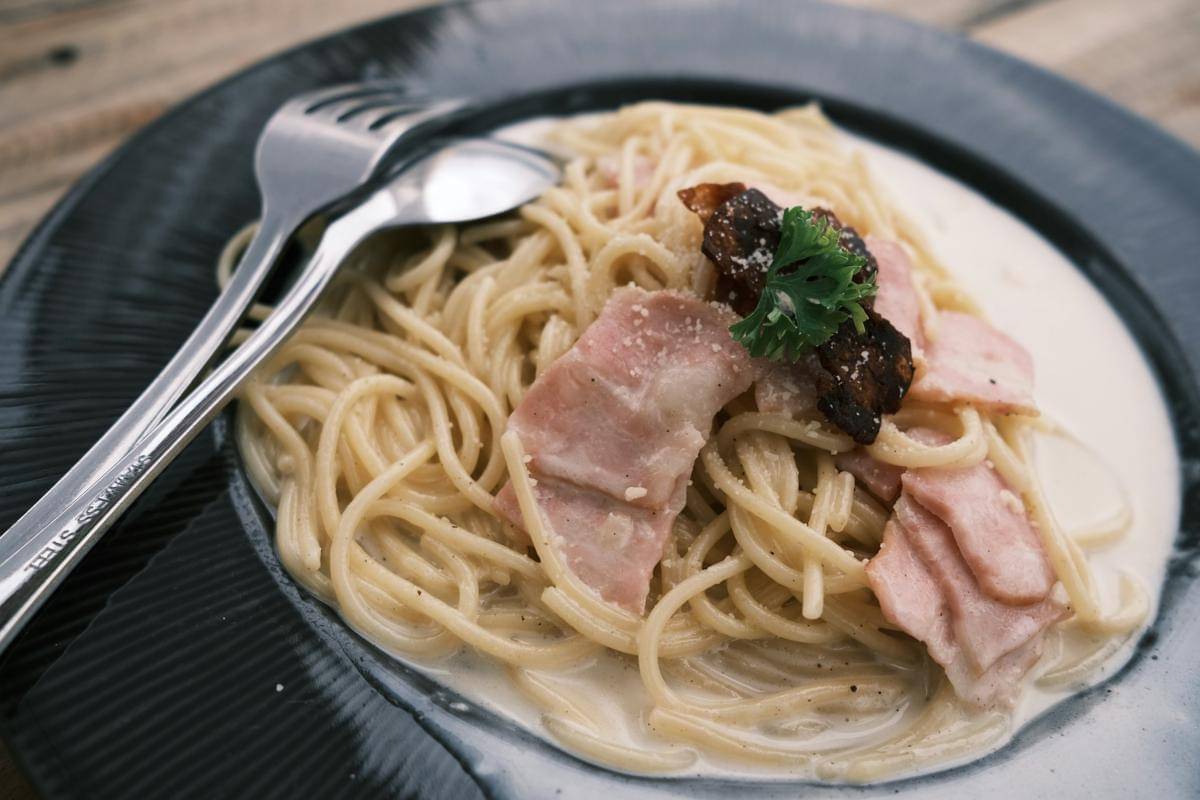 ilustrasi spaghetti truffle cream